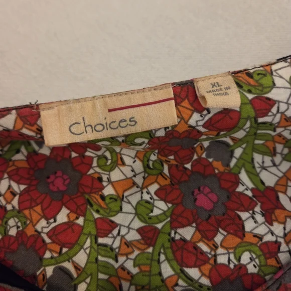 CHOICES Boho Artsy Abstract Cotton Embroidered Open Front Cardigan Women's SZ XL - Picture 13 of 14